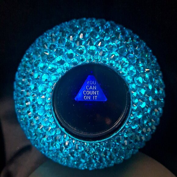 Bedazzled Turquoise 8 Ball, Bling, Home or Game Room Decor, Cool/Unique Gift - Picture 4 of 5